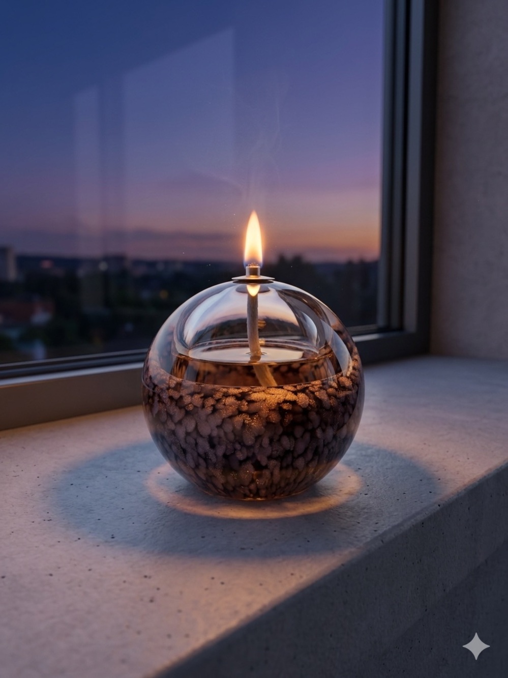 Hand Blown Art Glass Oil Candle New without Box
